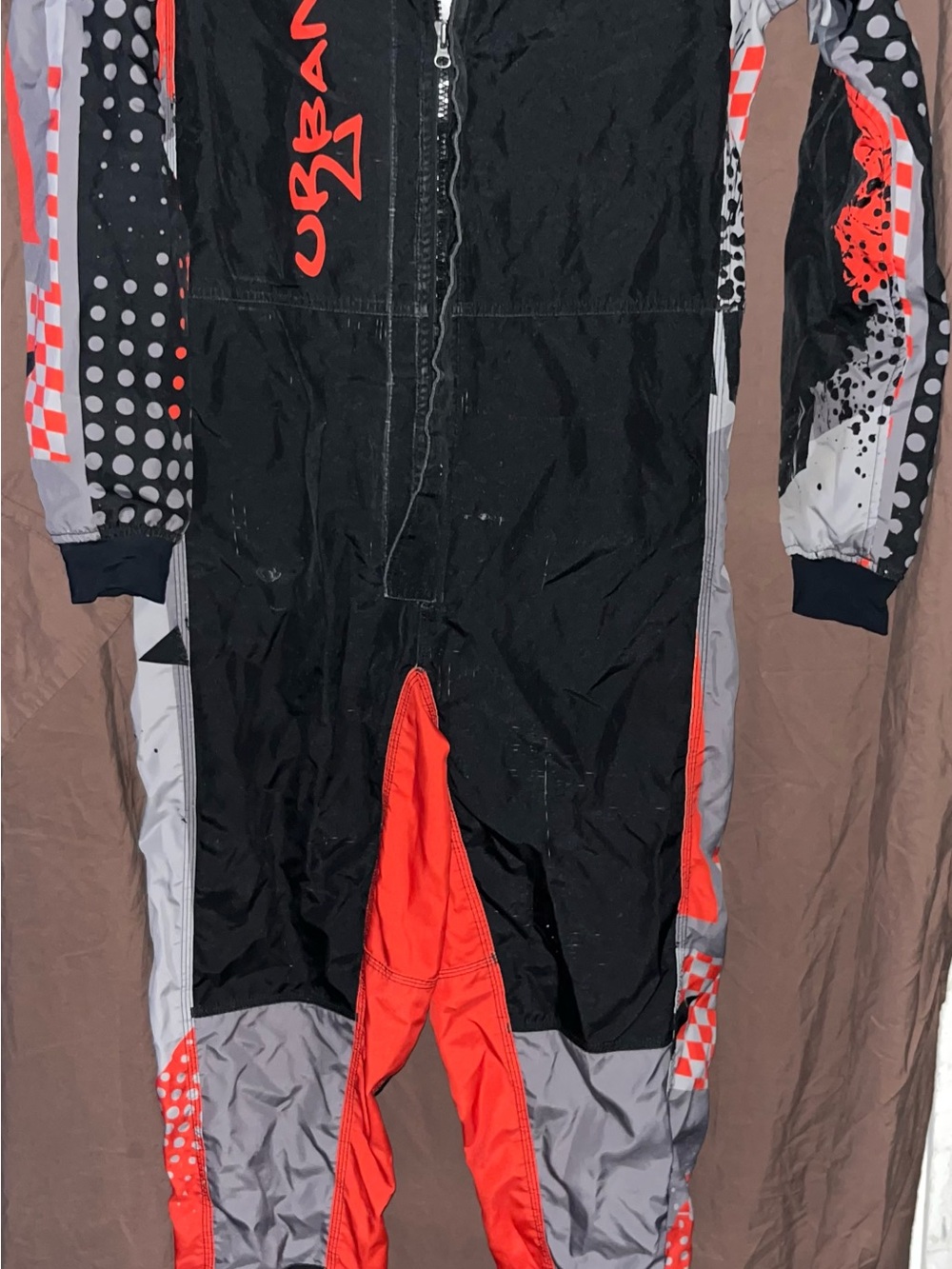 Urban One-Piece Men’s Racing Coverall - Black & Red